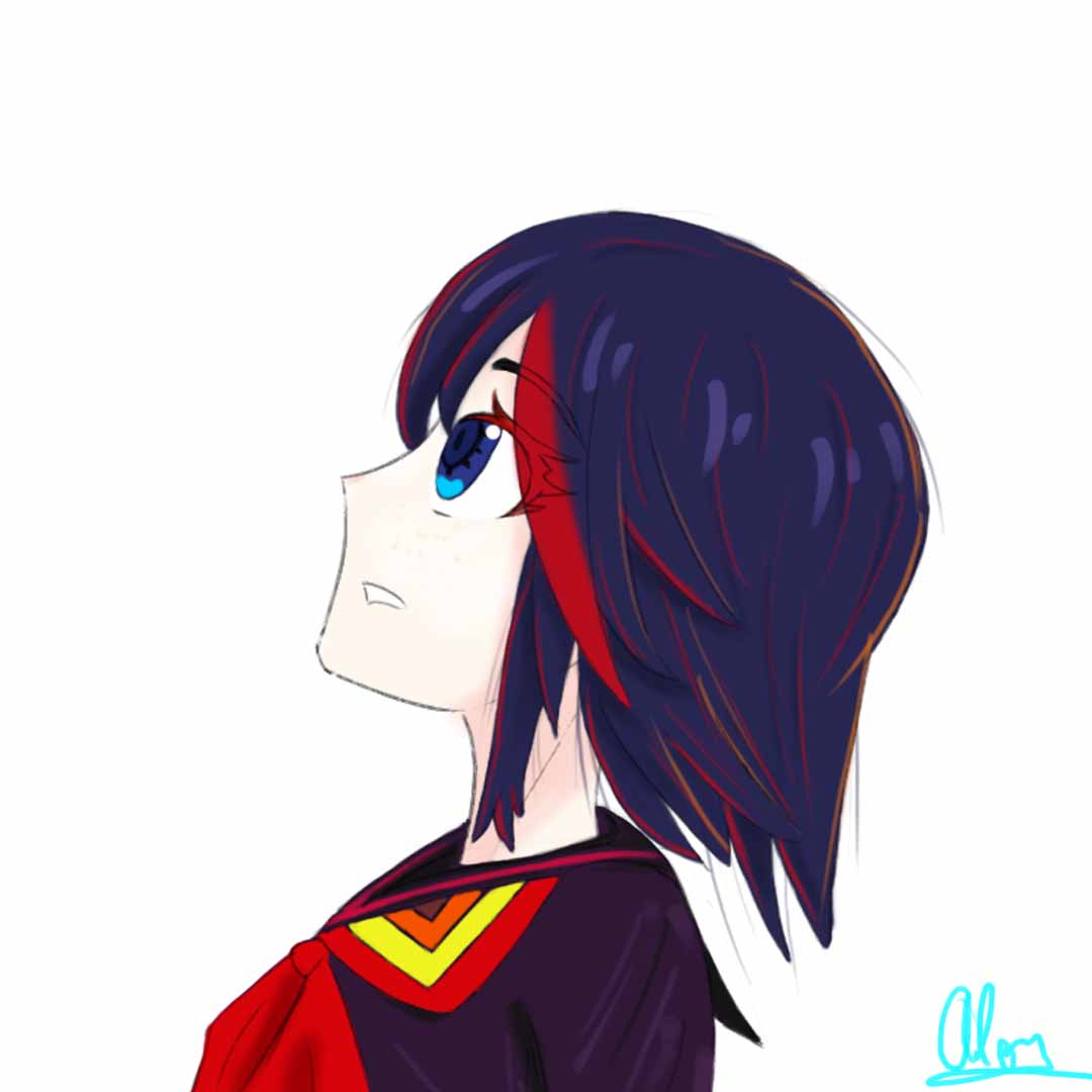 Dibujo de Ryuko Matoi, personaje principal de Kill la Kill.